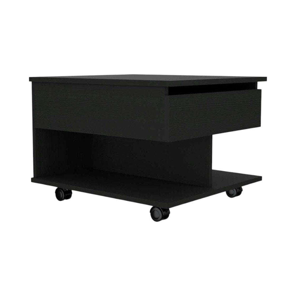 22" Charcoal Wood Lift Top Wheel Coffee Table — view 1