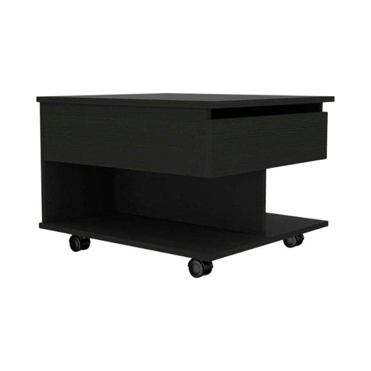 22" Charcoal Wood Lift Top Wheel Coffee Table