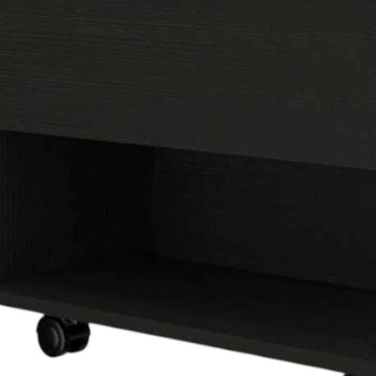 22" Charcoal Wood Lift Top Wheel Coffee Table
