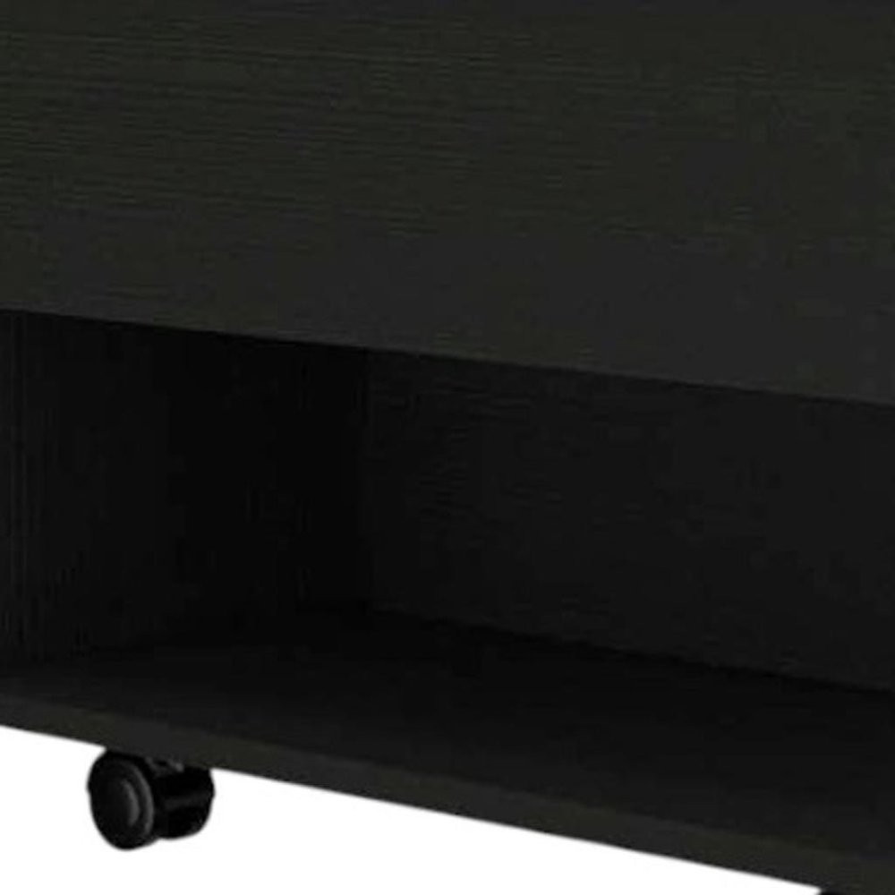 22" Charcoal Wood Lift Top Wheel Coffee Table — view 2