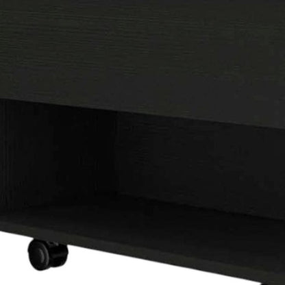 22" Charcoal Wood Lift Top Wheel Coffee Table HomeRoots