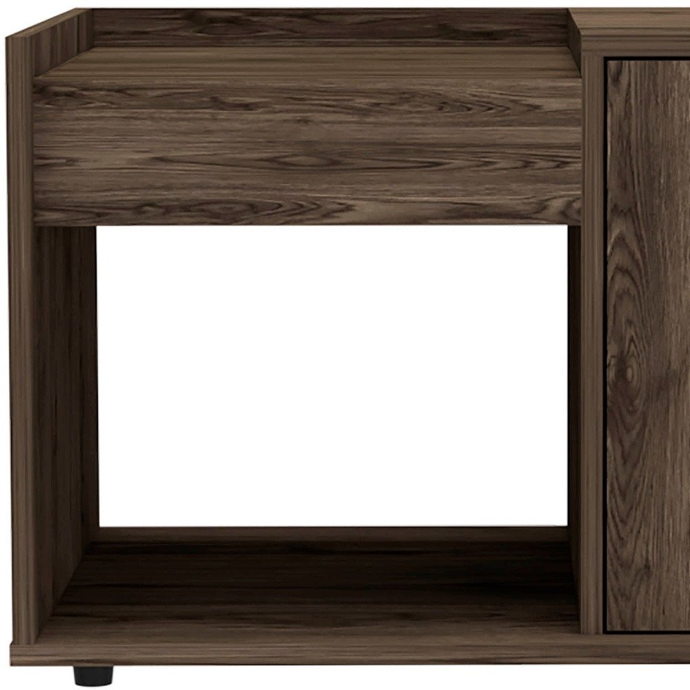 32" Brown Wood Coffee Table With Shelf — view 5