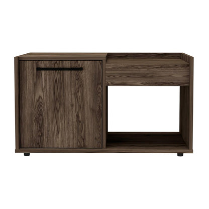 32" Brown Wood Coffee Table With Shelf HomeRoots