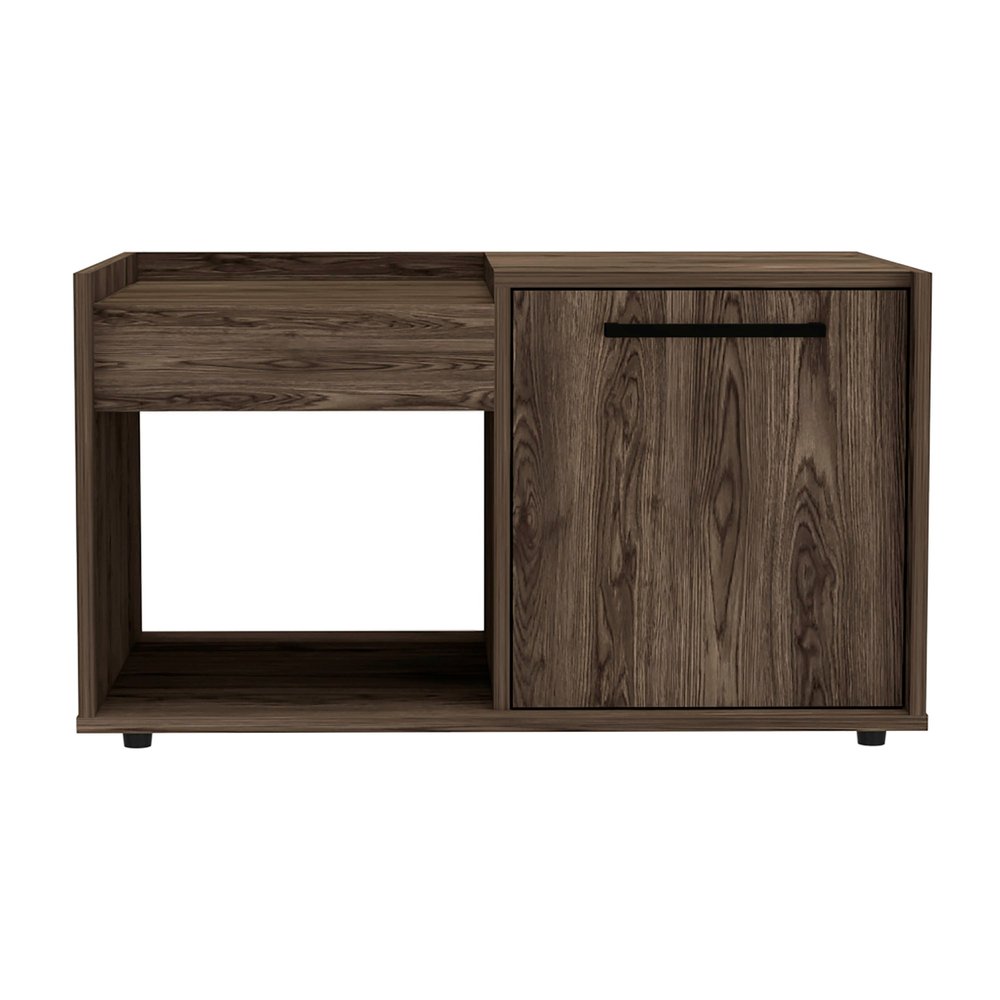 32" Brown Wood Coffee Table With Shelf HomeRoots