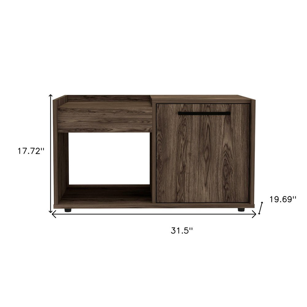 32" Brown Wood Coffee Table With Shelf HomeRoots