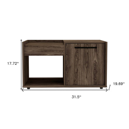 32" Brown Wood Coffee Table With Shelf HomeRoots