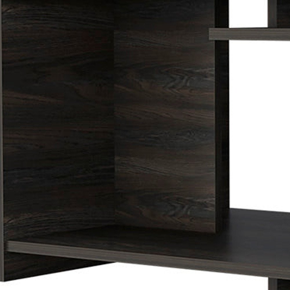 35" Espresso Wood Coffee Table With Shelf — view 4