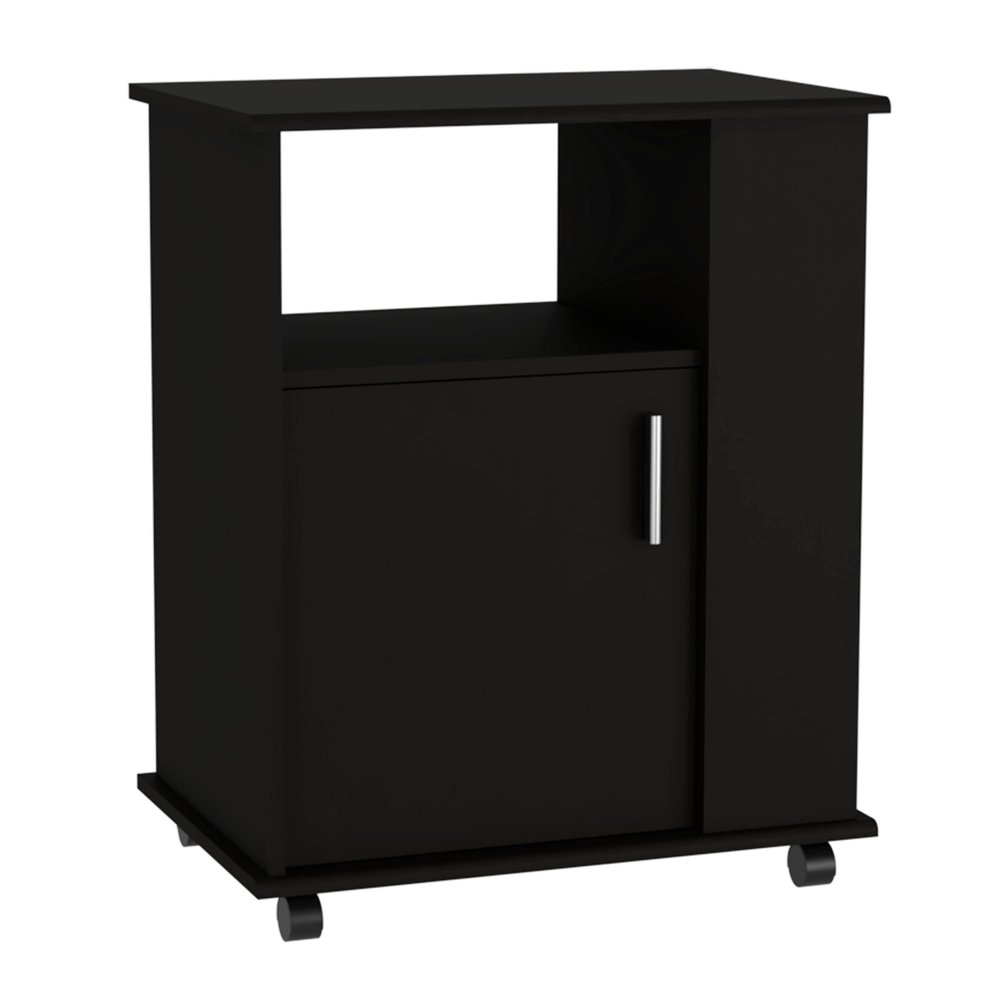 24" Black Wood Accent Cabinet With Single Door — view 1