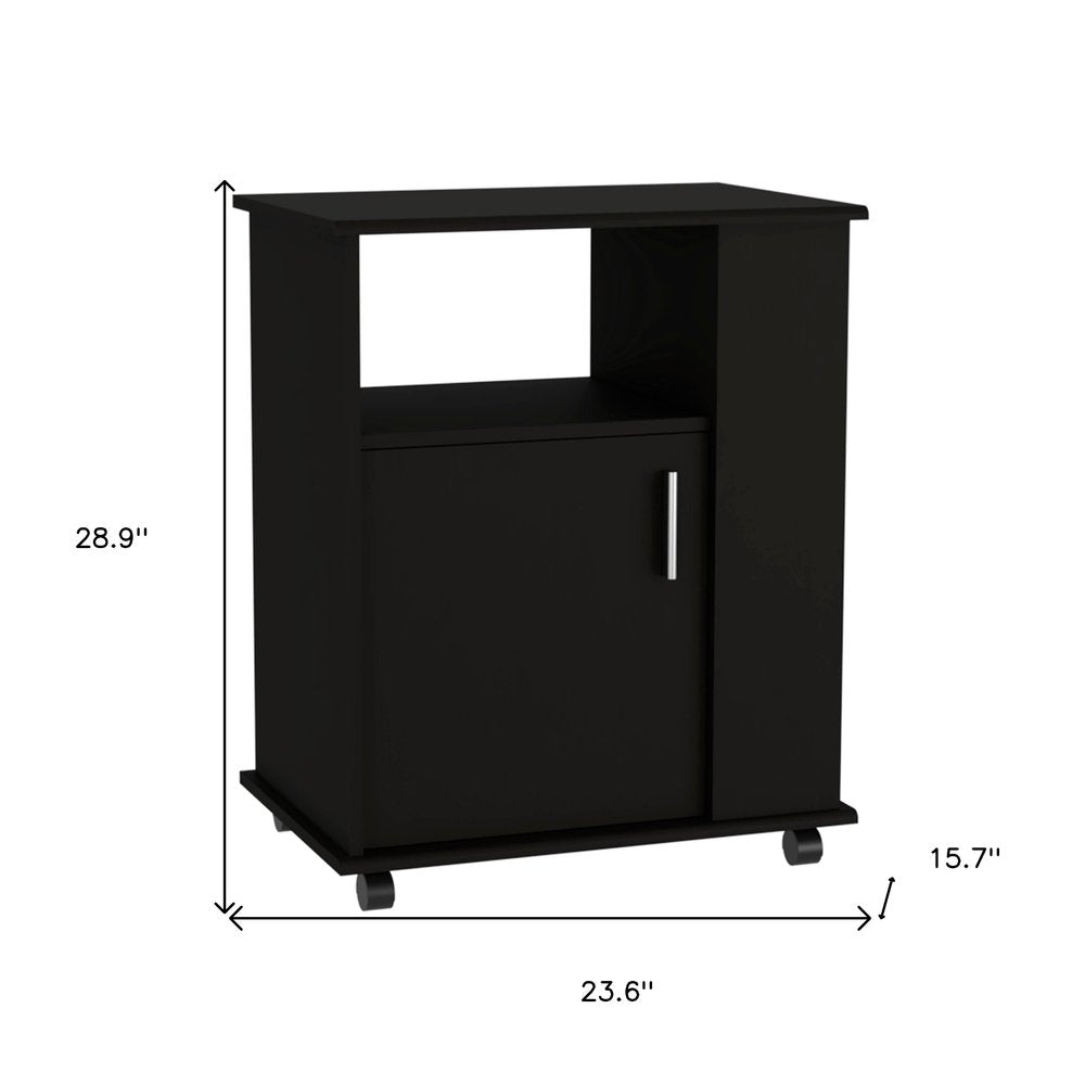 24" Black Wood Accent Cabinet With Single Door — view 3