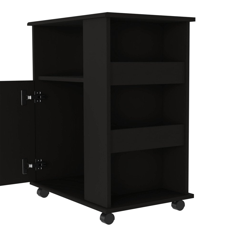 24" Black Wood Accent Cabinet With Single Door — view 2
