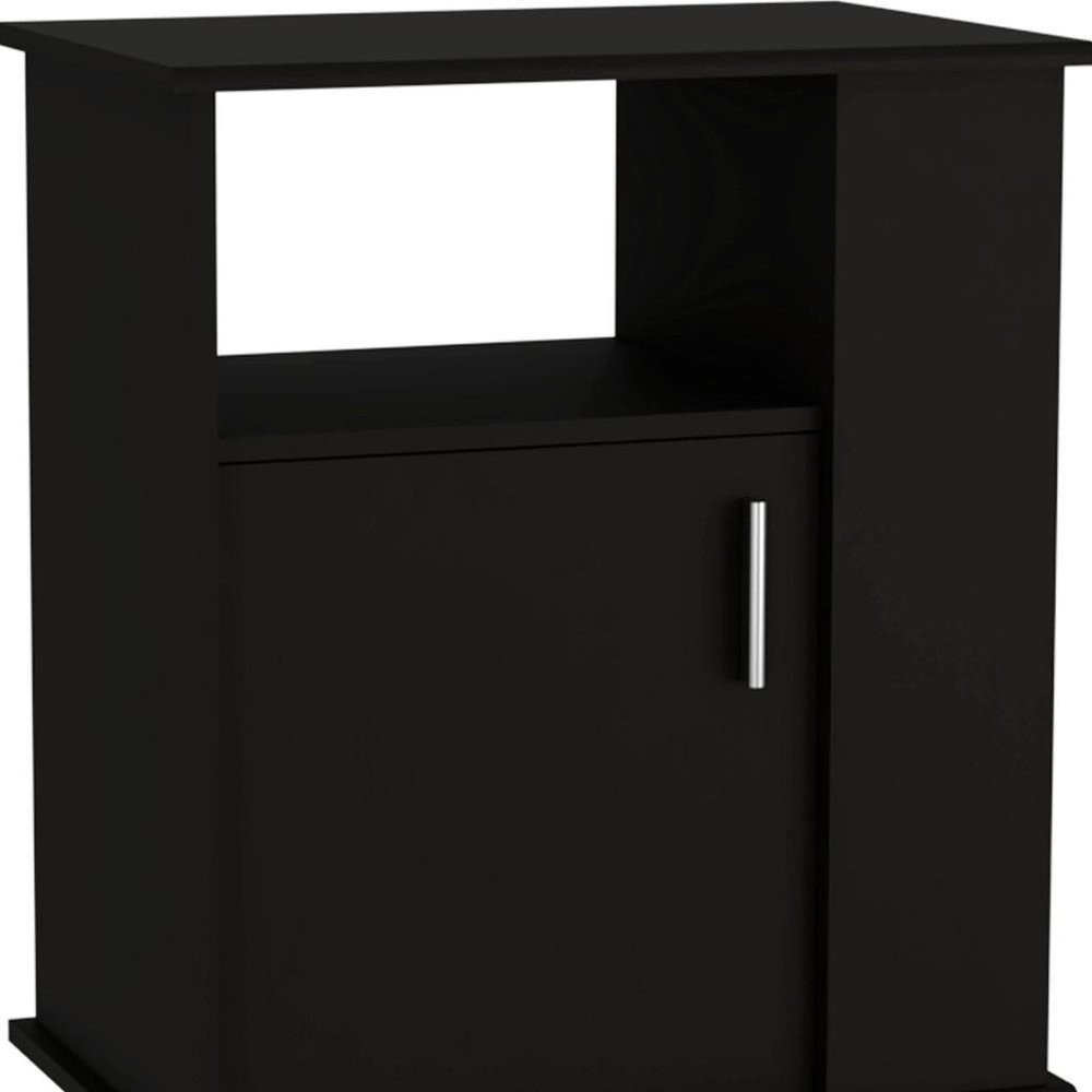 24" Black Wood Accent Cabinet With Single Door — view 5