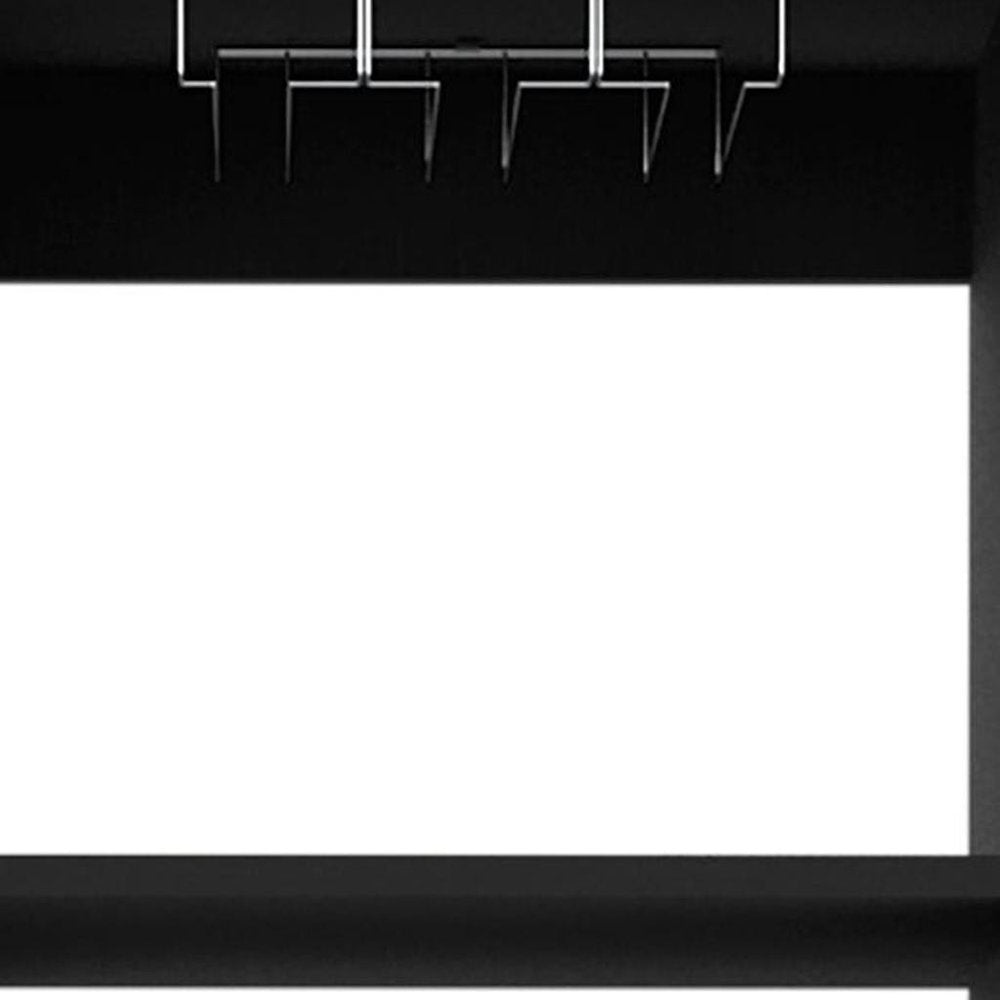 18" Black Wood Bar Cabinet With Two Drawers — view 3