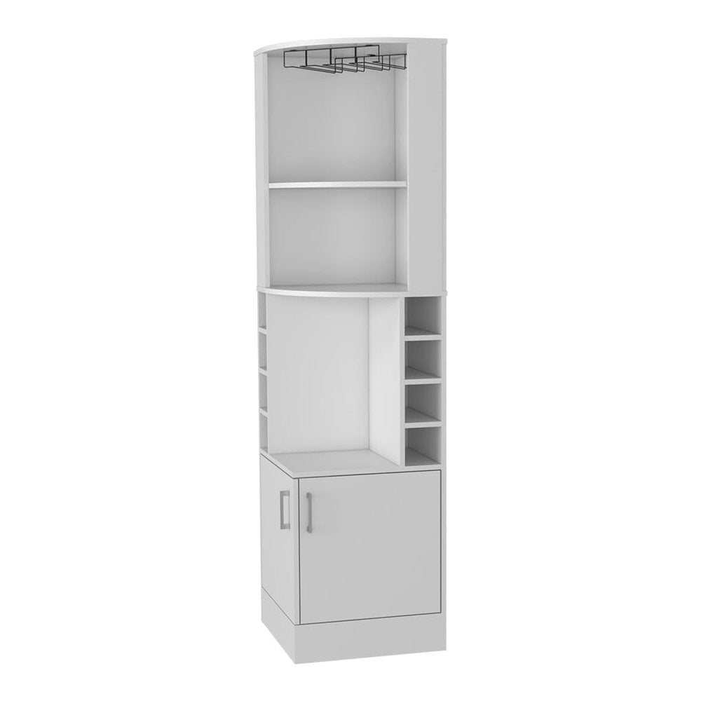 18" White Wood Corner Bar Cabinet With Two Doors — view 1