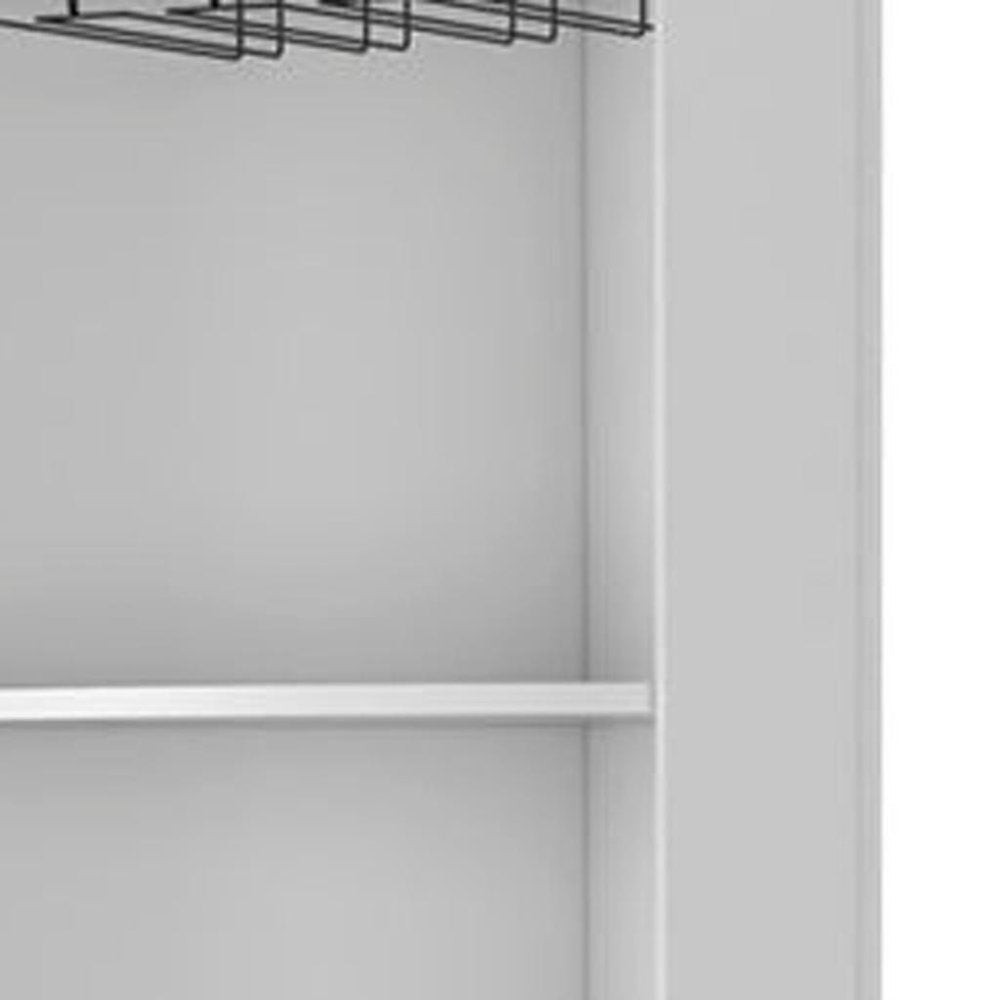 18" White Wood Corner Bar Cabinet With Two Doors — view 4