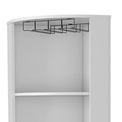 18" White Wood Corner Bar Cabinet With Two Doors