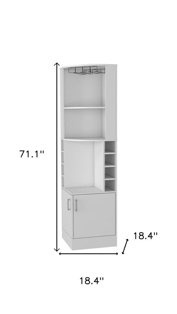 18" White Wood Corner Bar Cabinet With Two Doors — view 6