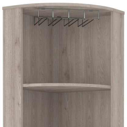 18" Light Gray Wood Corner Bar Cabinet With Two Doors