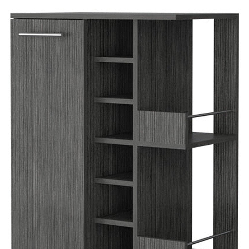 Gray Rolling Bar Cart With Wine Storage HomeRoots