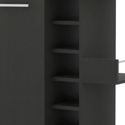 Black Rolling Bar Cart With Wine Storage HomeRoots