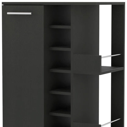 Black Rolling Bar Cart With Wine Storage HomeRoots