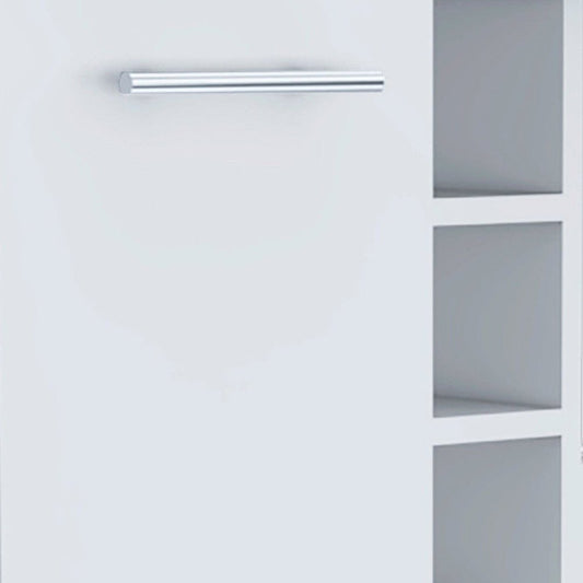 White Rolling Bar Cart With Wine Storage HomeRoots
