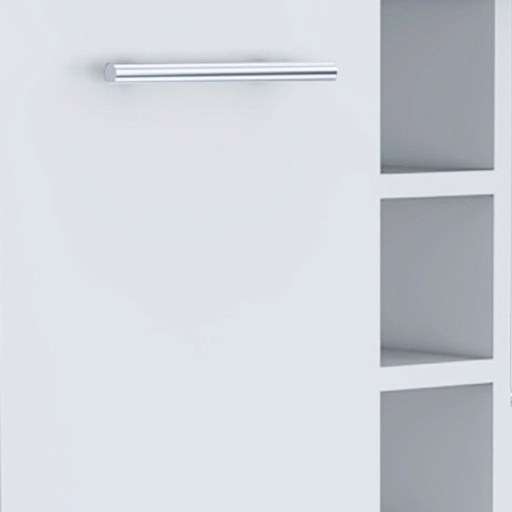 White Rolling Bar Cart With Wine Storage HomeRoots