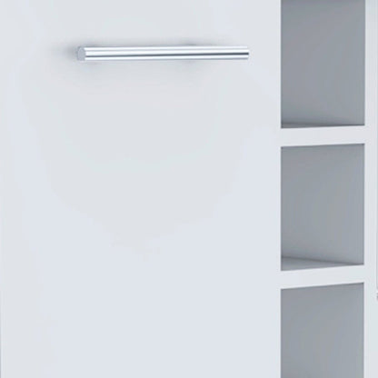 White Rolling Bar Cart With Wine Storage HomeRoots