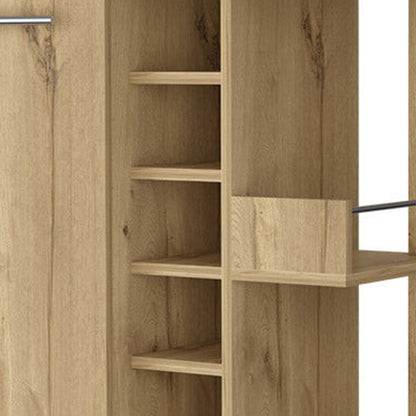 Oak Rolling Bar Cart With Wine Storage HomeRoots