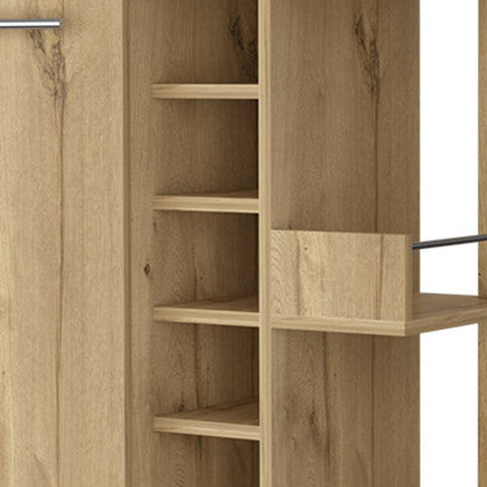 Oak Rolling Bar Cart With Wine Storage HomeRoots