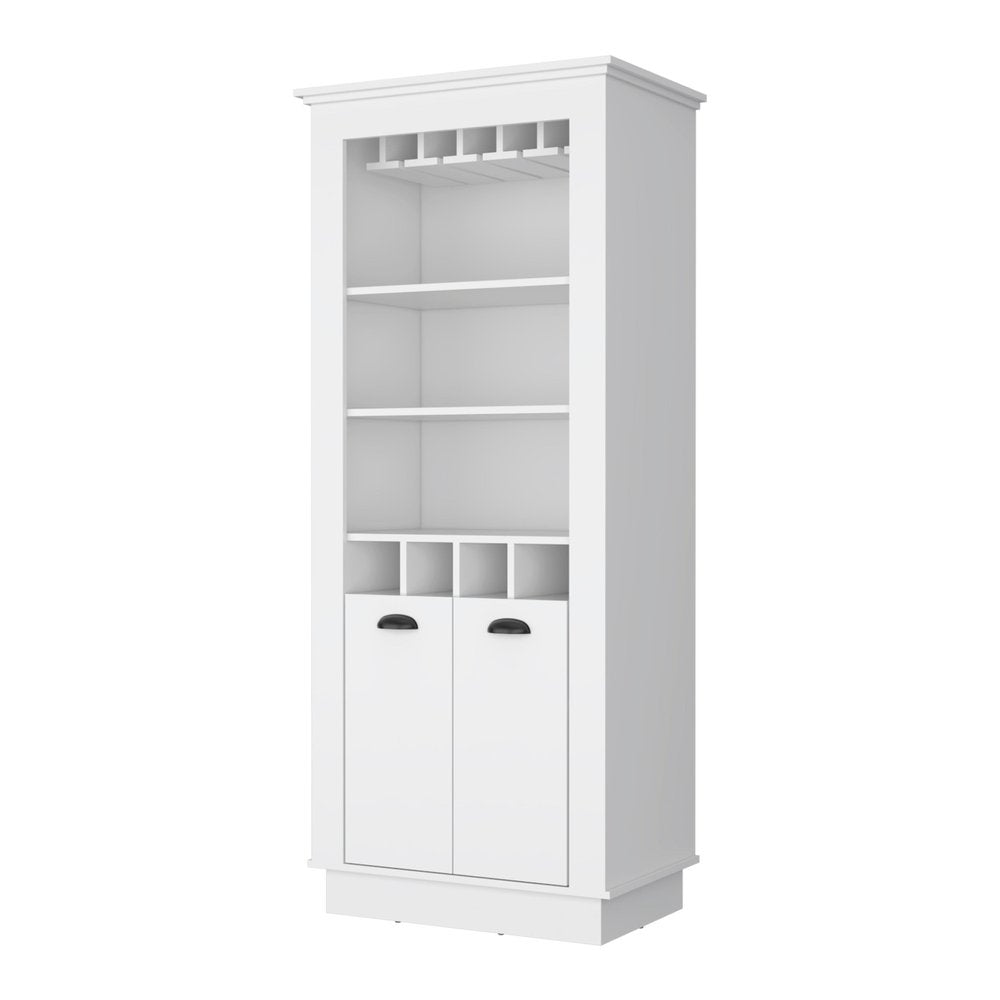 70" White Bar Cabinet With Wine Storage HomeRoots