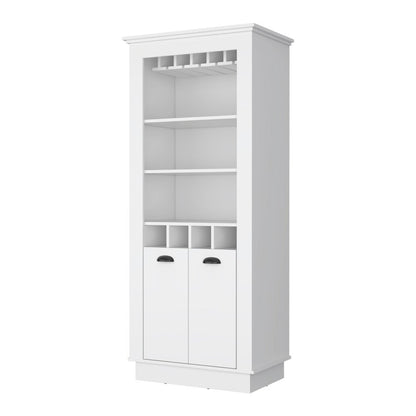 70" White Bar Cabinet With Wine Storage HomeRoots