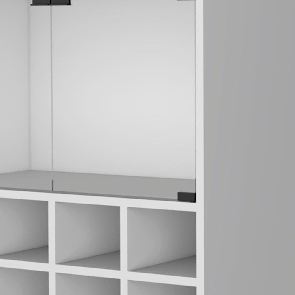 White Rolling Bar Cart With Wine Storage HomeRoots