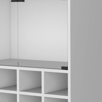 White Rolling Bar Cart With Wine Storage HomeRoots