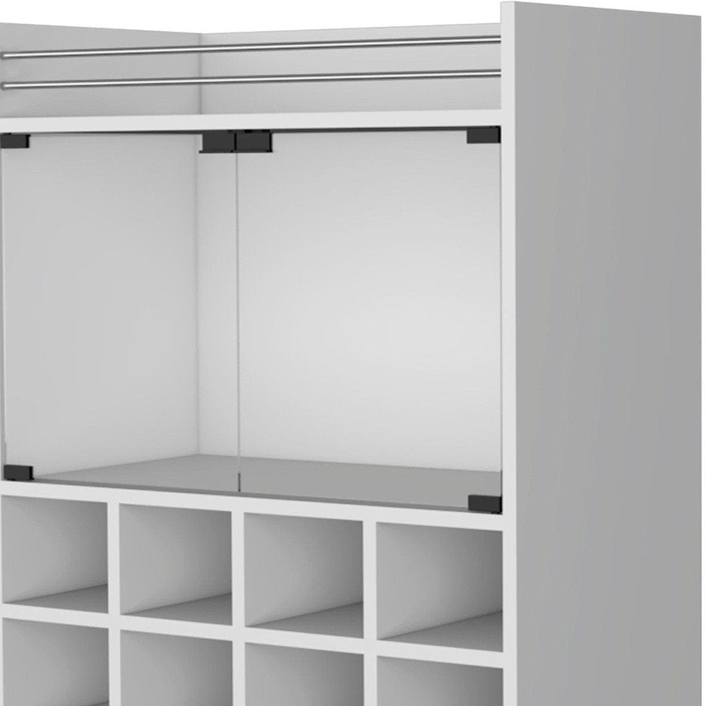 White Rolling Bar Cart With Wine Storage HomeRoots