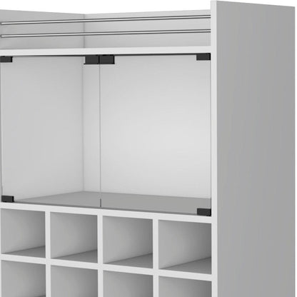White Rolling Bar Cart With Wine Storage HomeRoots