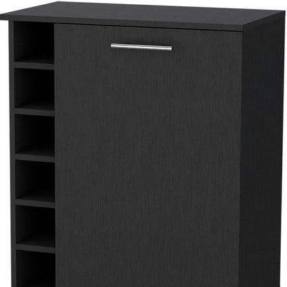 Black Rolling Bar Cart With Wine Storage HomeRoots