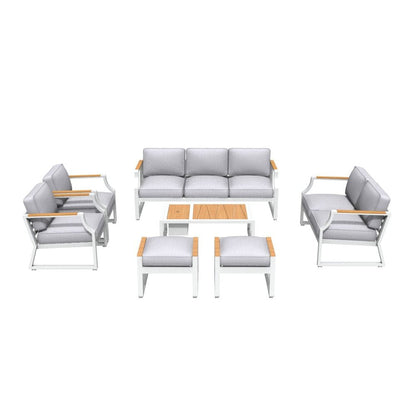 Seven Piece White Metal Sofa Seating Group With Table HomeRoots