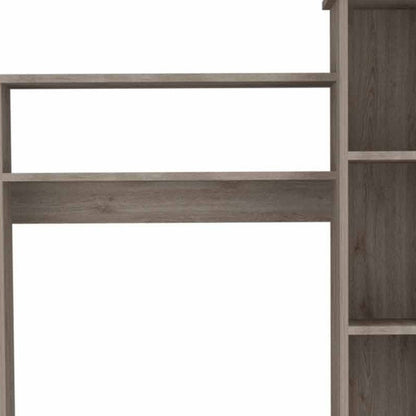 39" White Wood Pedestal Computer Desk With Hutch