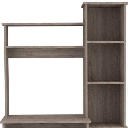 39" Oak Wood Computer Desk With Hutch and Bookshelf Set HomeRoots