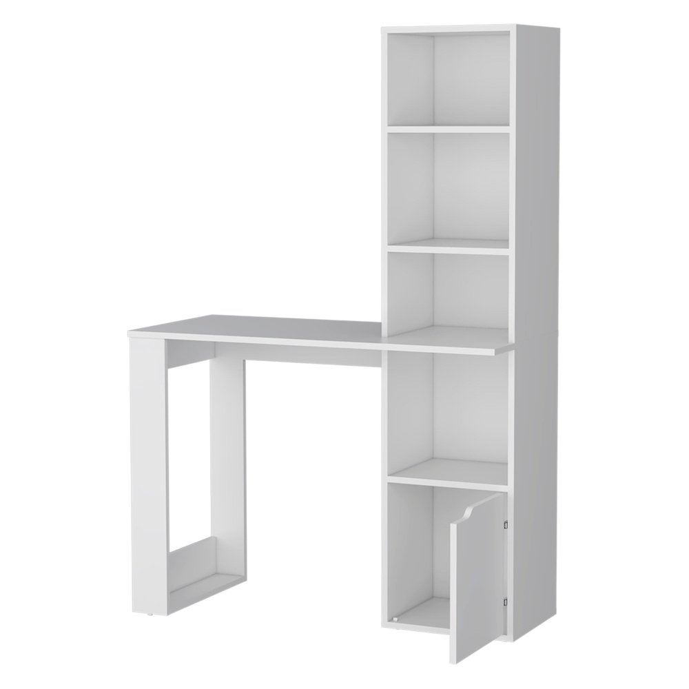 39" Black Wood Pedestal Computer Desk — view 1