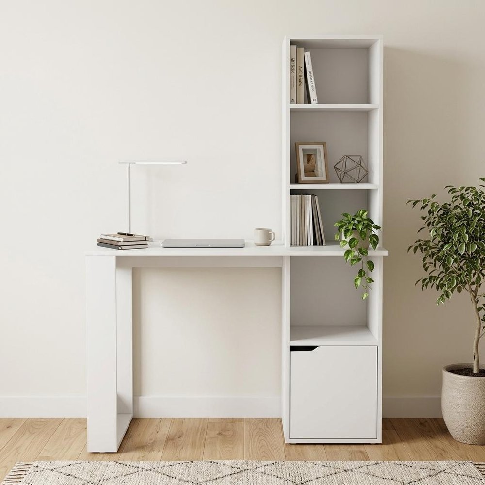 39" Black Wood Pedestal Computer Desk HomeRoots