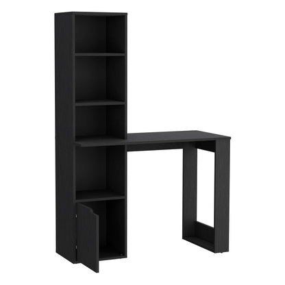 39" Black Wood Pedestal Computer Desk HomeRoots