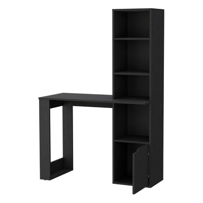 39" Black Wood Pedestal Computer Desk
