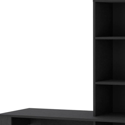 39" Black Wood Pedestal Computer Desk