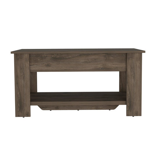 40" Dark Brown Wood Storage Bench With Flip Top
