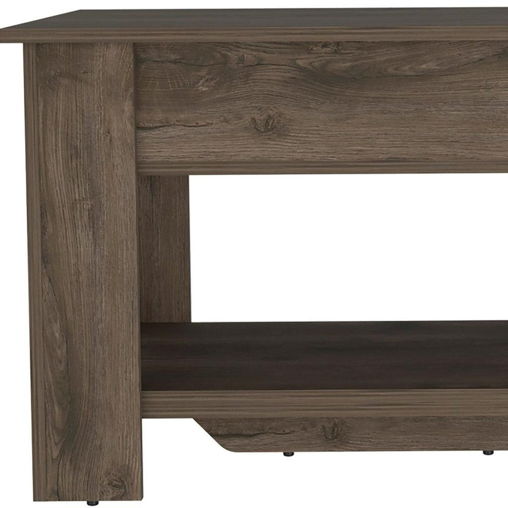 40" Dark Brown Storage Bench with Flip Top HomeRoots