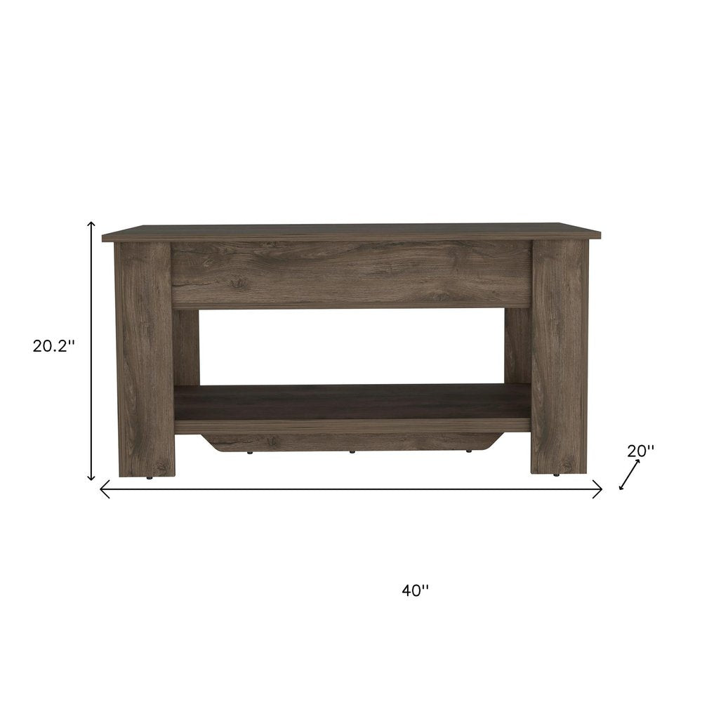 40" Dark Brown Storage Bench with Flip Top — view 6