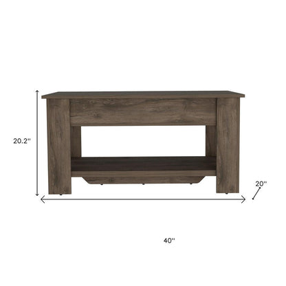 40" Dark Brown Storage Bench with Flip Top HomeRoots
