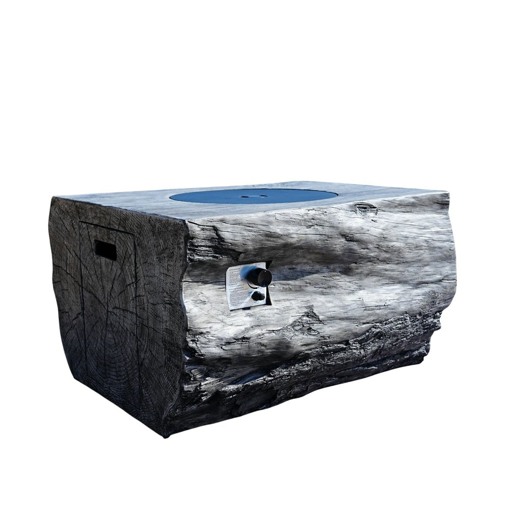 50000 BTU 40" Gray Aluminum Natural Gas Rectangular Fire Pit With Cover HomeRoots