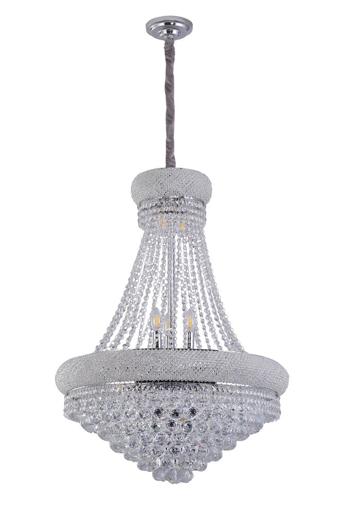 Clear And Silver Empire Multi Light Crystal and Metal Dimmable Chandelier HomeRoots